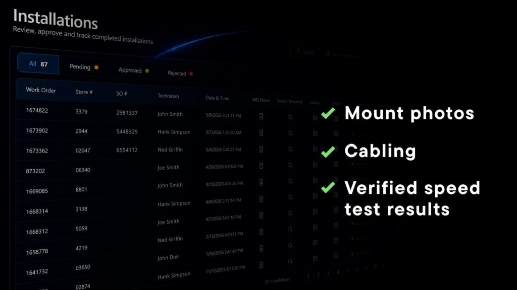 Click image to enlarge: WEI Connect Device Installation Dashboard